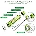Leacoco Flashlights Led Bright MINI USB Rechargeable Camping Flashlights with Lanyard Adjustable Focus and 5 Light Mode Outdoor Water Resistant for Camping Hiking and Emergency etc. (Green)
