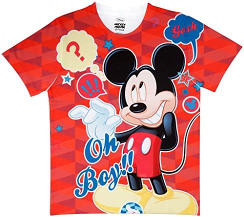 MICKEY MOUSE FAMILY Red Polyester Tshirt For Boys