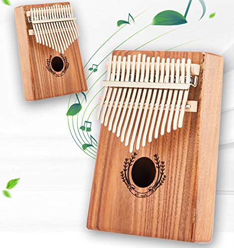 Kalimba Thumb Piano 17 Keys Acacia KOA Wood Musical Instrument Toy with Portable Carry Bag Tuning Hammer Instruction Book Cloth Mbira Hand Finger Piano for Beginner Kids Children Adults Music Lover