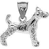 Claddagh Gold Solid Sterling Silver Irish Terrier Charm Pendant