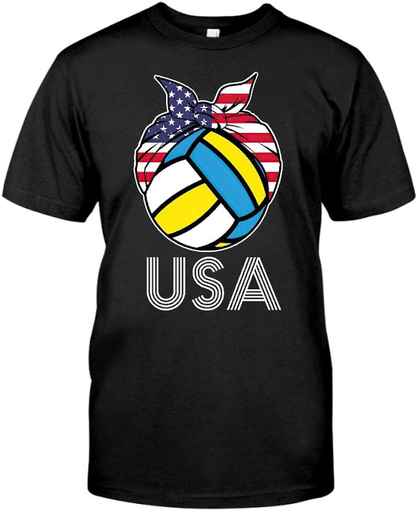 USA Volleyball Ball Fans 1 TShirt Front Print TShirt, Ladies T