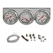 Enshey Autogage White Console Chrome Oil/Volt/Water Gauge 50mm DC 12B(V) Electric Water Temp + Oil Pressure + Volt Voltage Meter Car Gauge 3 in 1 Car Motorcycle Triple Gauge Kit (White)