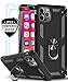 LeYi Compatible for iPhone 11 Pro Max Case with Tempered Glass Screen Protector [2 Pack], Military-Grade Phone Case Cover with Ring Kickstand for Apple iPhone 11 Pro Max 6.5 inch，Black