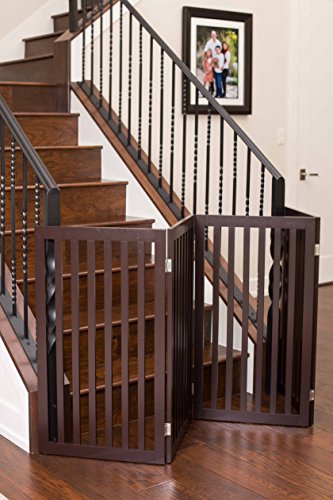 image for Internet's Best Traditional Pet Gate - 4 Panel - 36 Inch Tall Fence - 