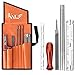 Katzco Chainsaw Sharpener File Kit - Contains 5/32, 3/16, and 7/32 Inch Files, Wood Handle, Depth Gauge, Filing Guide, and Tool Pouch - for Sharpening and Filing Chainsaws and Other Blades primary
