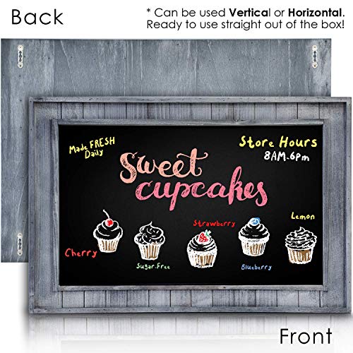 Large Decorative Chalkboard Framed With Rustic Gray Inset Import