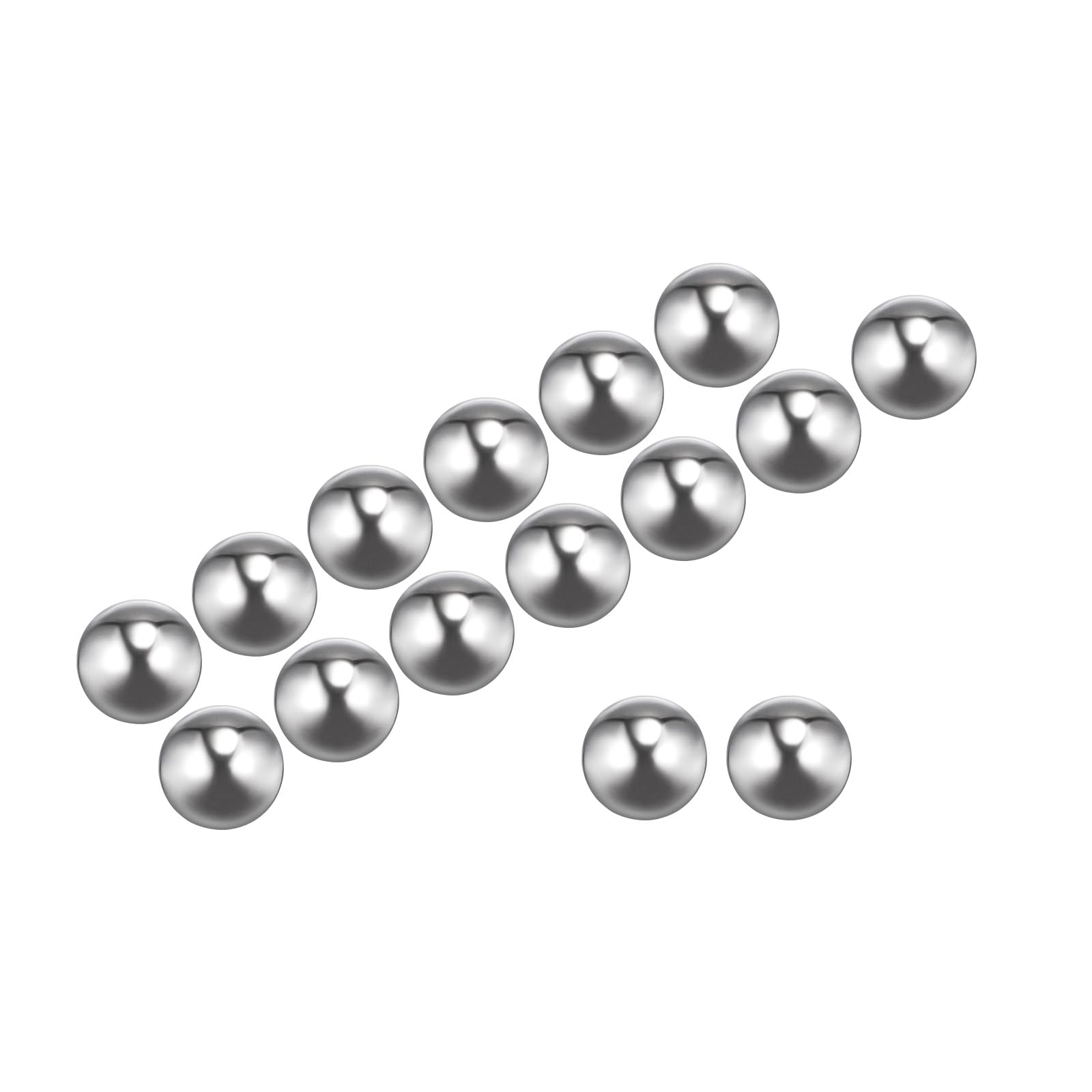 Kozelo 15pcs Stainless Steel Round Beads - [16mm] Smooth Round Loose Spacers Beads for DIY Crafts, Silver Tone