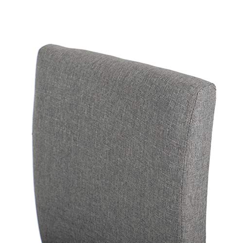 GOTMINSI Classic 24" Counter Height Stools Upholstered Bar Stools with Solid Wood Legs and Grey Fabric, Set of 2 (Grey) - Thumbnail 4