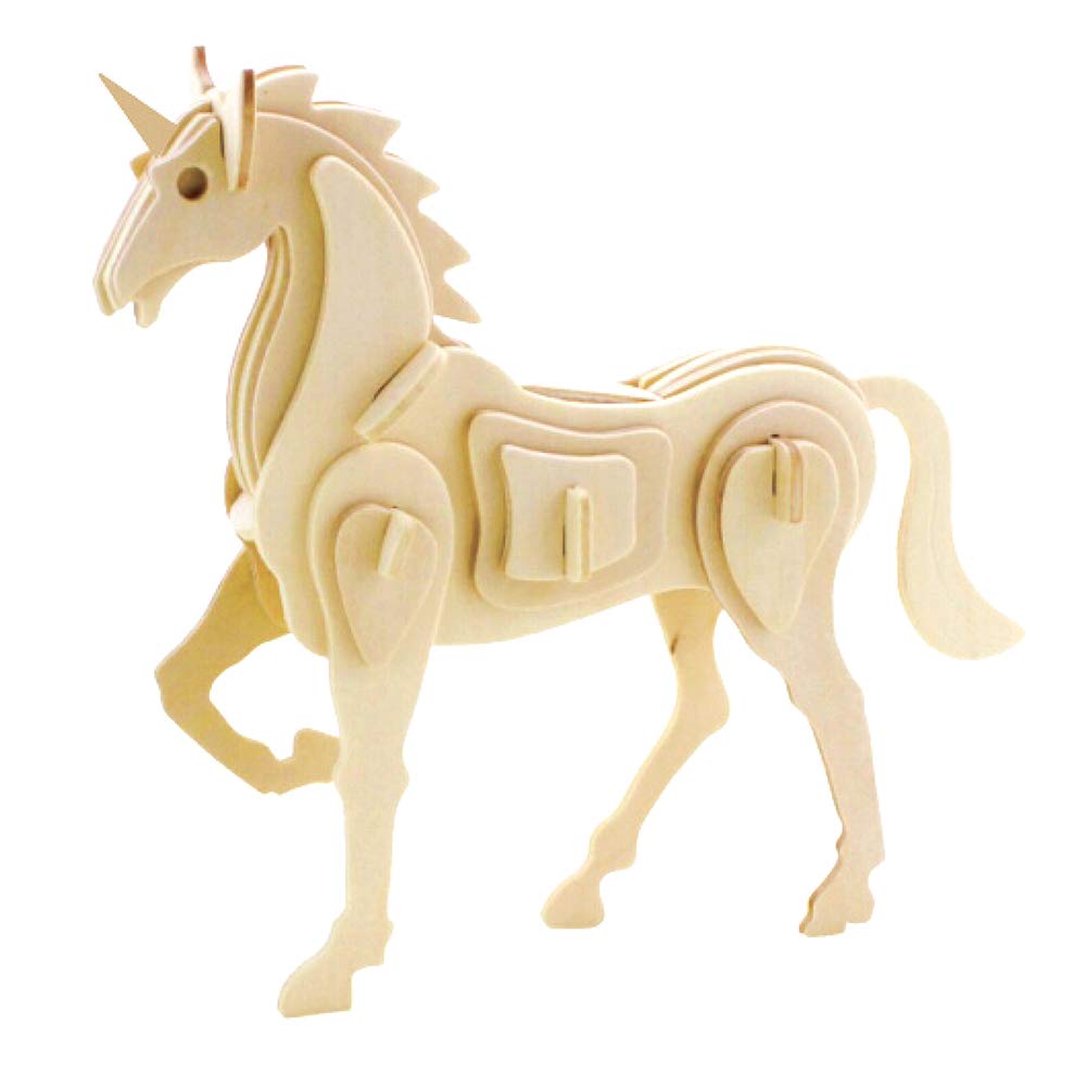 Georgie Porgy 3D Wooden Puzzle Unicorn Model Woodcraft Construction kit Kids Toys age 5+ (JP257 unicorn 30pcs)
