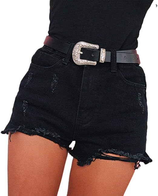 black shredded shorts