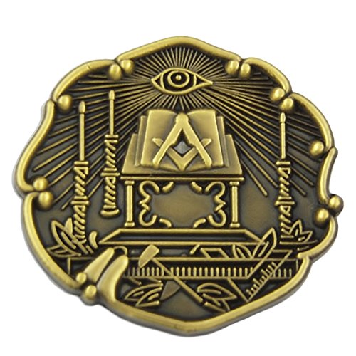 Masonic Exchange Blue Lodge All Seeing Eye Working Tools Brass Freemason Lapel Pin