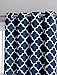 HLC.ME Lattice Print Thermal Insulated Room Darkening Blackout Grommet Tier Valance for Kitchen, Bedroom, Living Room & Small Windows - Navy Blue - 52