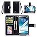 Galaxy Note 2 Case, IZENGATE [Classic Series] Wallet Case Premium PU Leather Flip Cover Folio with Stand for Samsung Galaxy Note 2 (Black)