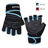 Thiroom Workout Gloves for Crossfit Training, Exercise Gloves with Wrist Wrap Support, Weight Lifting Gloves, GYM Gloves for Women/Men