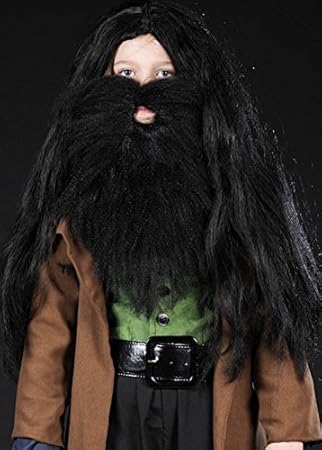 Magicbox Kids Hagrid Style Boys Long Black Bushy Wig And Beard