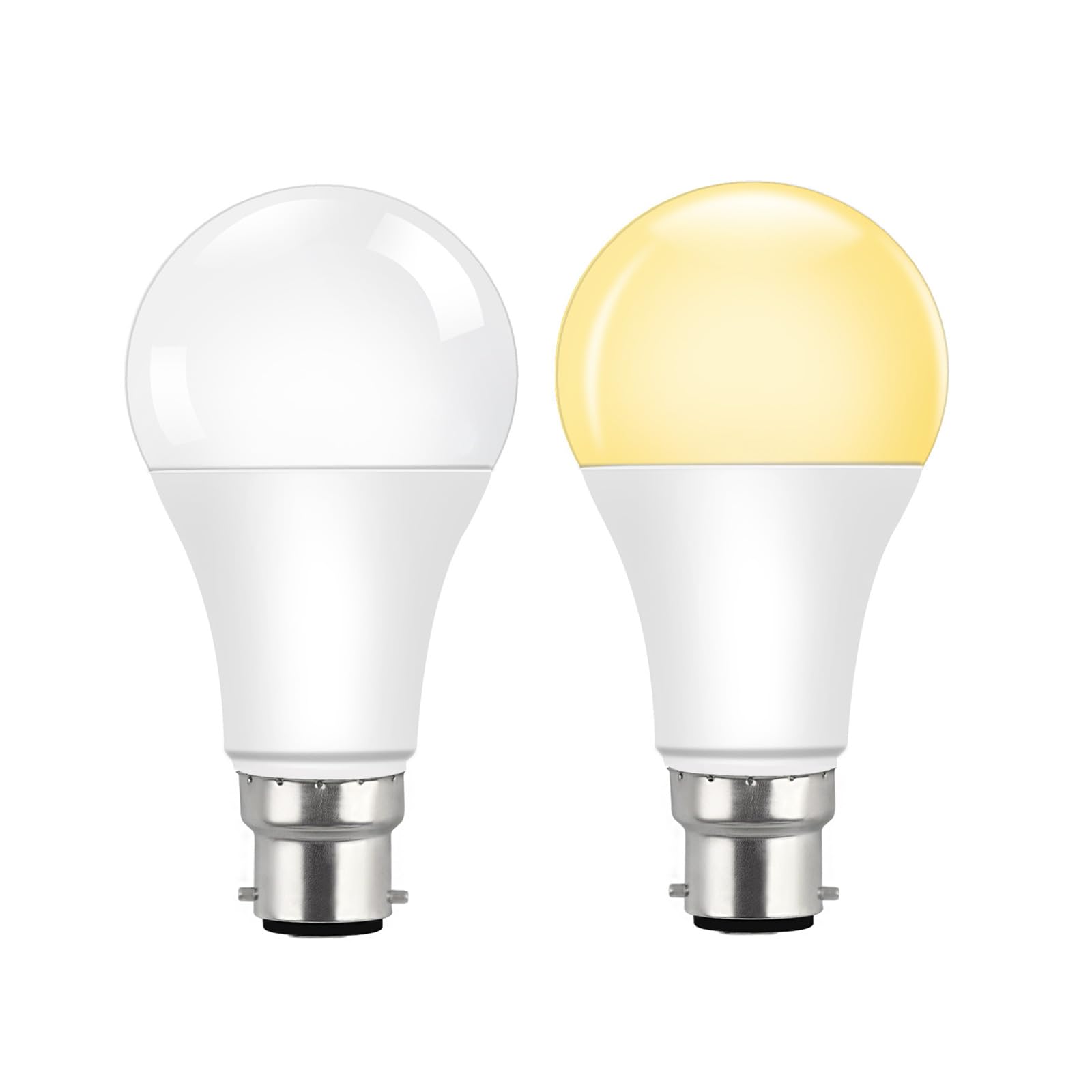 Akynite Dusk to Dawn Sensor Light Bulbs B22 12W LED Warm White 3000K, 1000LM, Auto on/Off Outdoor Light Bulbs BC Bayonet Cap, Twilight Bulbs for Porch Ceiling Lights, Security Lighting, Pack of 2