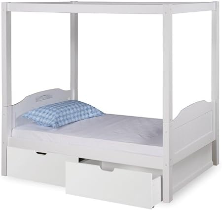Amazon Com Expanditure Twin Canopy Bed With Drawers Panel Style