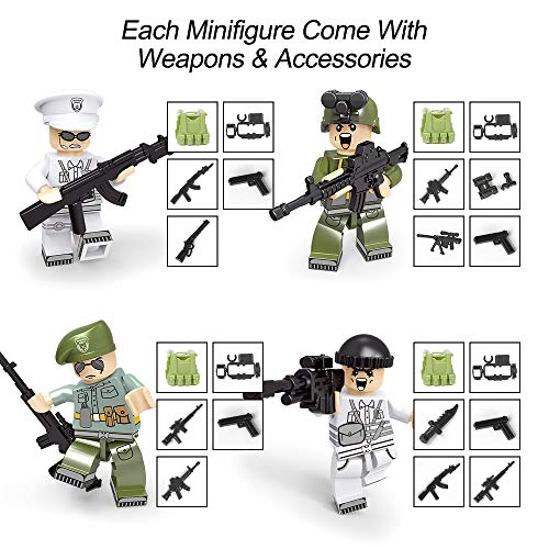 KAZI Toys Soldiers Action Figures - Marine Corps Soldiers,US Navy and Army Men with Military Weapons Accessories,16Pcs