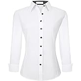 Esabel.C Womens Button Down Shirts Long Sleeve Regular Fit Stretch Work Blouse