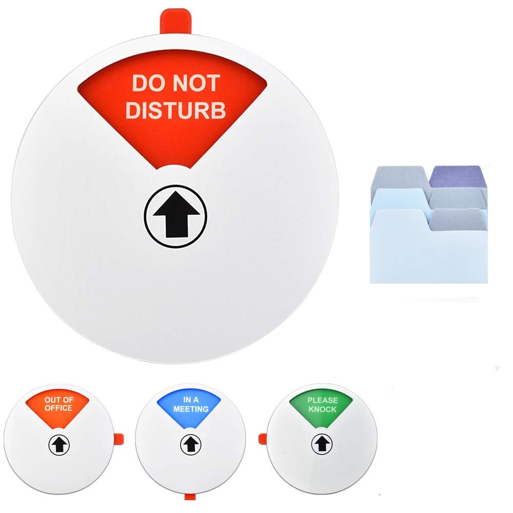 EMAGEREN Privacy Sign 5 Inch in a Meeting Sign Acrylic Do Not Disturb/Out of Office/Please Knock Sign White Privacy Door Sign Conference Sign with Sticky Notes for Offices Home School
