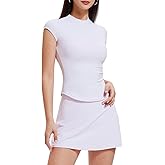 AFZ Tennis Skirt Sets Women 2 Piece Outfits Summer Vacation Athleisure Skort Set Dressy Matching Sweatsuits