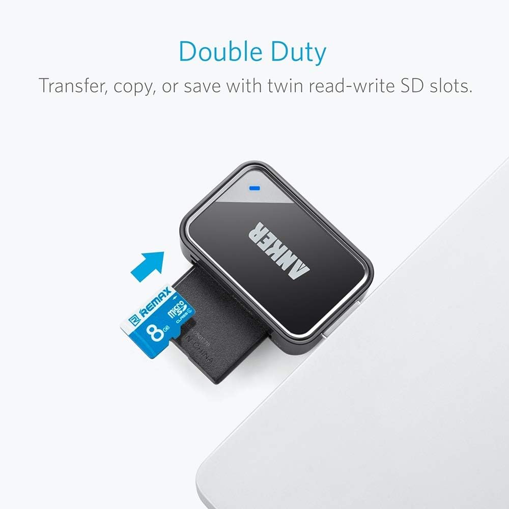 Anker 2-in-1 USB 3.0 SD Card Reader for SDXC, SDHC, SD, MMC, RS-MMC, Micro SDXC, Micro SD, Micro SDHC Card and UHS-I Cards: Computers & Accessories