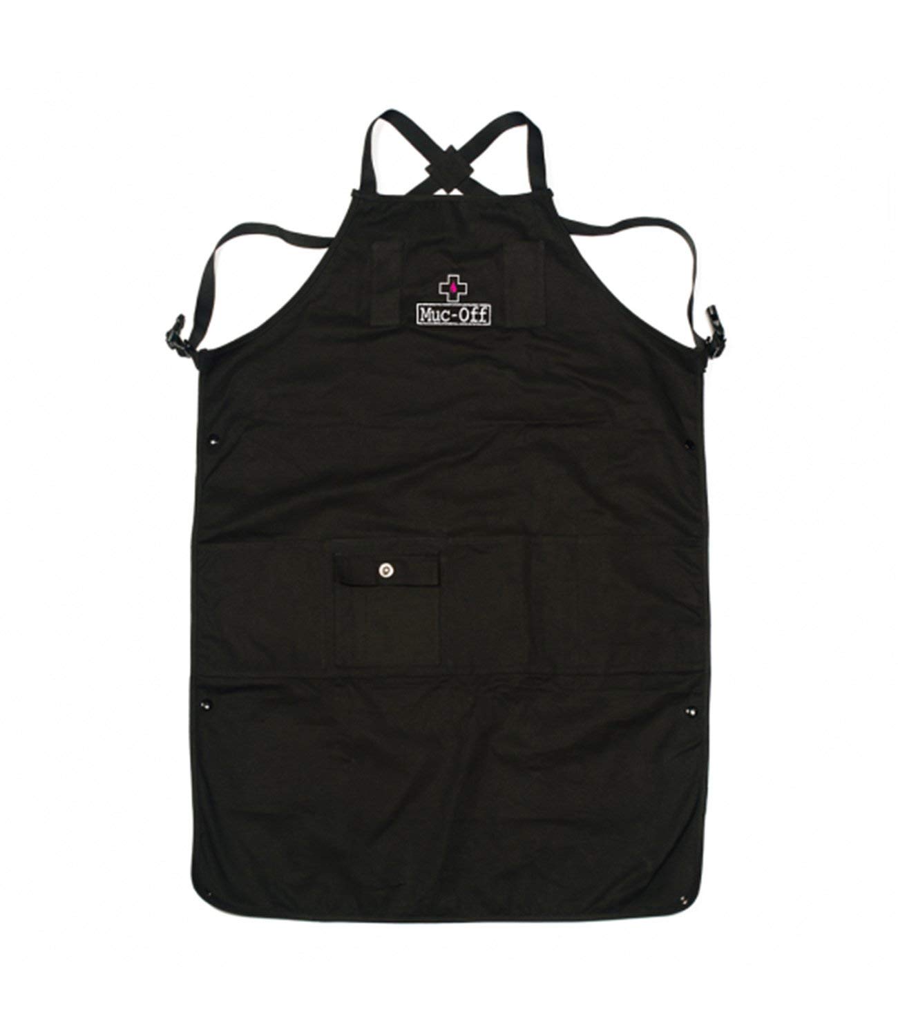 Muc Off Workshop Apron - Adjustable Mechanic Apron with Front Pockets - Black Design for Bike Cleaning, Repairs, and Tool Storage