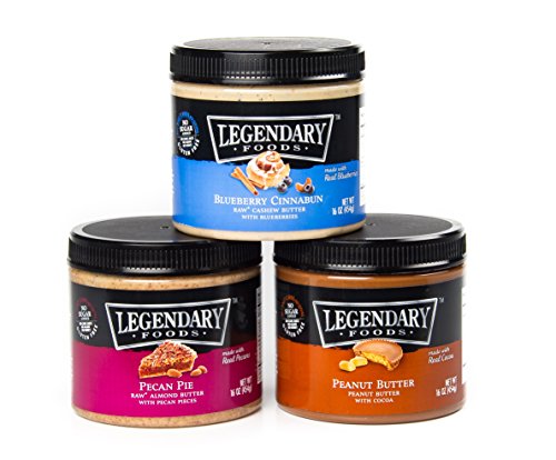 Legendary Foods Nut Butter - Natural Ingredients, Sea Salt, Rich In Protein. Healthy Spread - No Added Sugar or Artificial Flavors - Gluten Free (Variety Pack, 3 Pack)