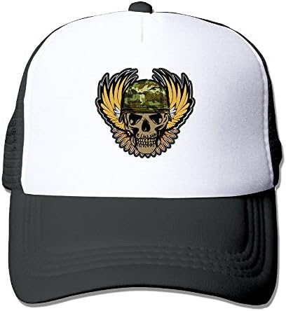 Camouflage Hat Person Cranial The Gun The Words Cool Snapback Hat Yellow 100% Nylon Mesh Back Keeps You Cool