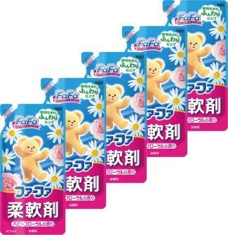 Amazon ファーファ 非濃縮 タイプ 柔軟剤 ベビーフローラルの香り ブルー 詰替 400ｍｌ 5個セット ファーファ 液体柔軟剤