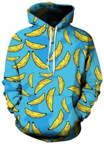 Mjia 3d Hoodie,Autumn large size men's hoodies,banana print,loose couple hooded sweater