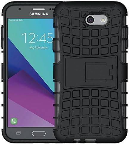 Samsung Galaxy J5 Case 2017 (Not for J5 Prime), La Farah Rugged Armor Hybrid Cell Phone Case with Kickstand,Protective Cover for Samsung Galaxy J5 2017 (Black)