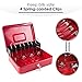 KYODOLED Locking Cash Box with Lock,Money Box with Cash Tray,Lock Safe Box with Key,Money Saving Organizer,11.81Lx 9.45Wx 3.54H Inches,Red XL Large