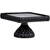 Mosser Glass Elizabeth Square Cake Plate | Black