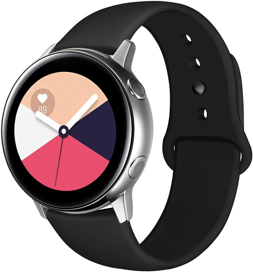 OenFoto Bands Compatible Samsung Galaxy Watch 42mm/ 41mm/ Galaxy Watch Active/Gear Sport, 20mm Soft Silicone Replacement Wristband for Samsung Galaxy Smartwatch, Women Men, Large Small
