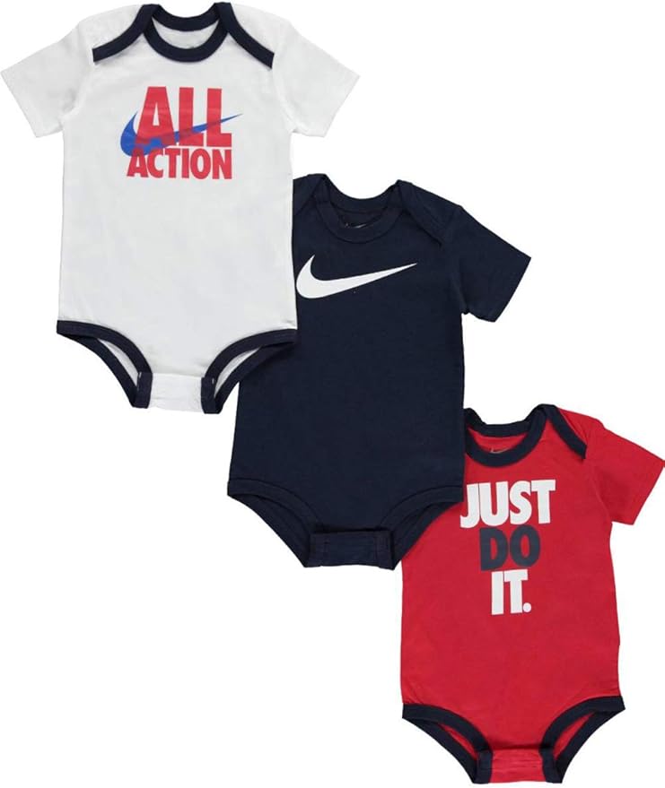 Nike Baby Boys 3Pack Bodysuits white/multi, 6 9 months Clothing