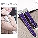 Mornex Replacement Leather Band Compatible with Fitbit Charge 2, Classic Genuine Leather Wristband for Men Women(Purple-Silver Buckle)