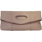 JNB Synthetic Leather Fold Over Clutch