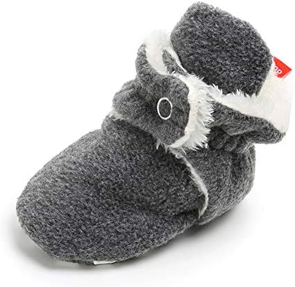 MeckiorNewborn Infant Baby Girls Boys Warm Fleece Winter Booties First Walkers Slippers Shoes