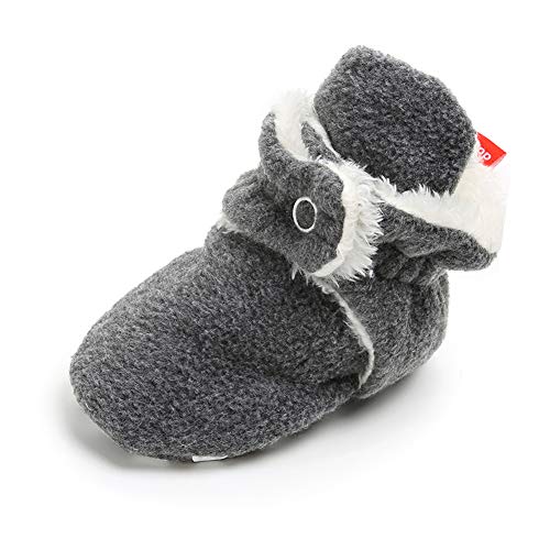 MeckiorNewborn Infant Baby Girls Boys Warm Fleece Winter Booties First Walkers Slippers Shoes