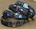 Amandastone Natural Labradorite Genuine Semi Precious Gemstone 15mm Square Grain Faceted Beaded Stretchable Bracelet 7