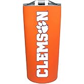 Campus Colors NCAA Stainless Steel Tumbler perfect for Gameday - 18 oz - Double Walled - Keeps Drinks Perfectly Insulated (Clemson Tigers - Orange)