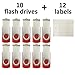 Enfain 512MB USB 2.0 Flash Drive Small Capacity Memory Stick Swivel Thumb Drive Multipack Pen Drives, with 12 Labels for Marking (10 Pack, Red)