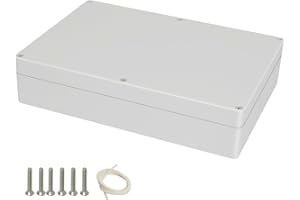 HoHaing Project Box ABS Plastic Junction Box IP65 Waterproof Weatherproof Electrical Enclosoure Power Box for Electric Gray White 10.4"x 7.2"x 2.4"(263 x 182 x 60mm)