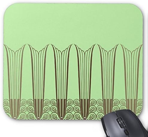 Eve'S Balcony, Art Deco Ironwork In Green &amp;Amp; Brown Mouse Pad 7x9 Inches Designed by Gloria Yerkes