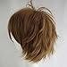 Alacos Short Fashion Dark Brown Layered Anime Cosplay Wig Halloween Christmas Carnival Dress up Pretend Play Party Wig Gift+Cap