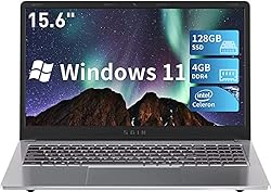 SGIN Laptop 15.6 Inch 4GB DDR4 128GB SSD, Windows