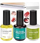 BesTby Gel Nail Polish Remover - Gel Remover Quick Easily, Nail Cuticle Oil and Latex Tape 0.5oz/...