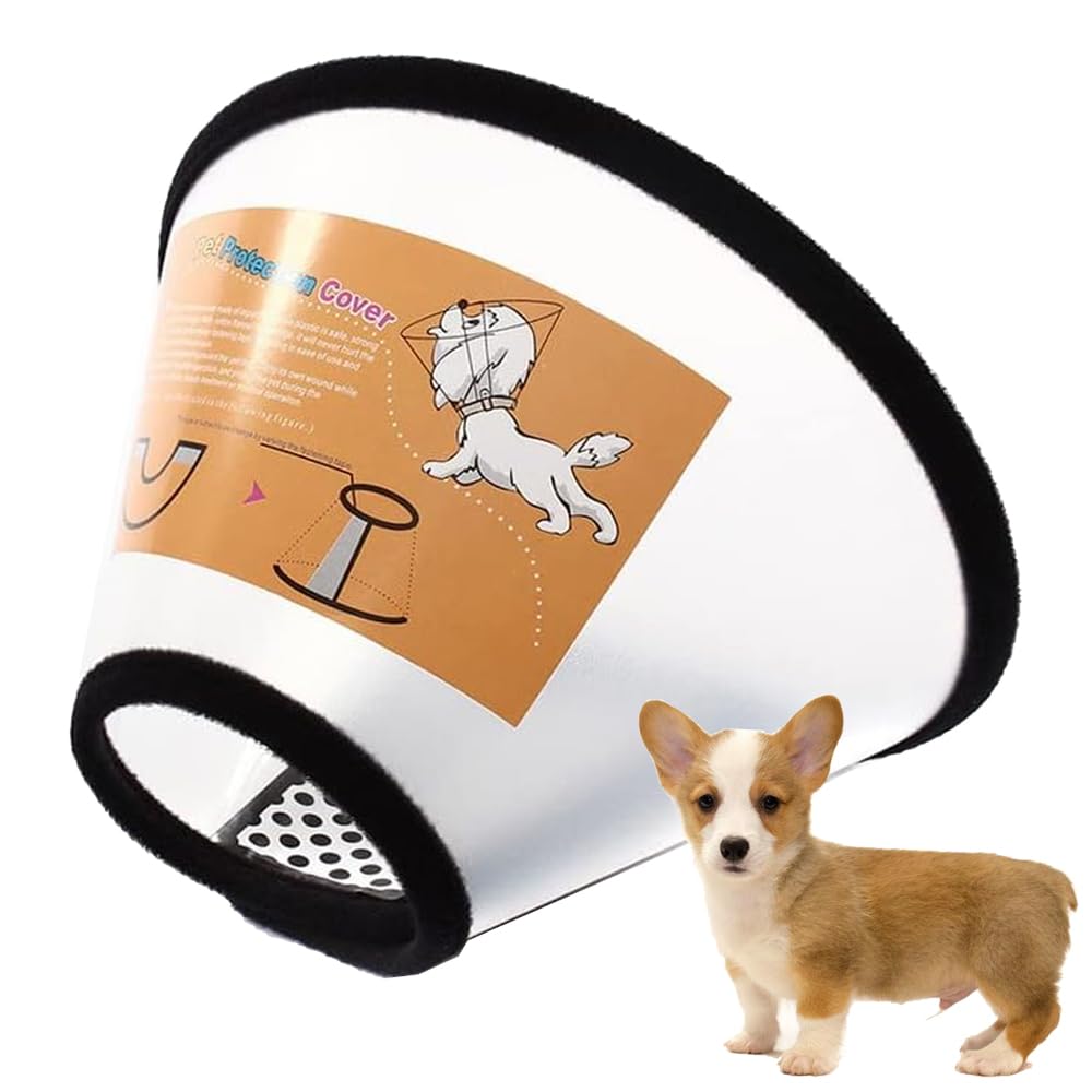 Dog Cone Collar After Surgery Recovery Collars for Dogs Cats, Cats Dog Cones for Anti-Licking Pet Protective Neck Cone Stop Licking, Adjustable Plastic Soft Collar for Wound Dogs and Cats（NO：2）