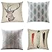 WUWE Cotton Linen Square Vintage Throw Pillow Case Shell Decorative Cushion Cover Pillowcase (pack of four)